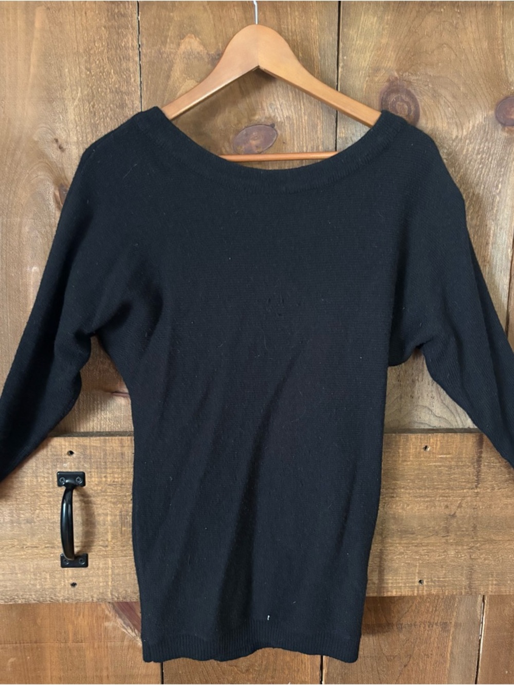 ruby moon Black Off-the-Shoulder Knit Sweater